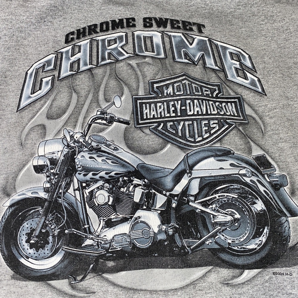 VTG Harley Davidson Shirt Chrome Sweet Chrome USA Medium L Kayne AD Farrow Ohio